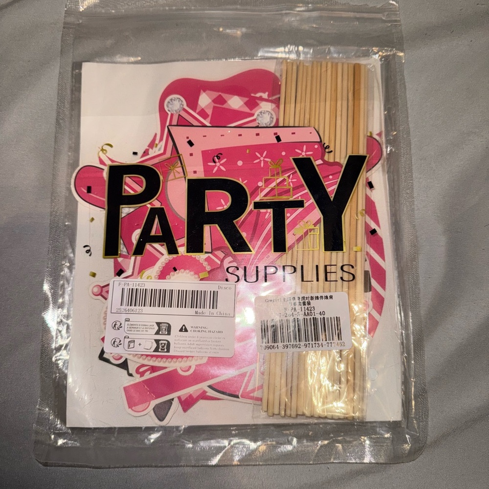 Pink and White Party Supplies Set